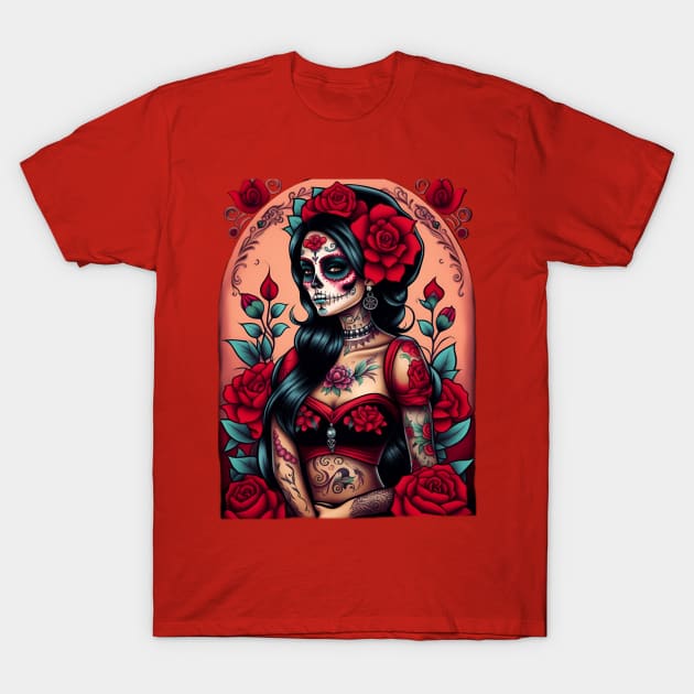 Catrina de Rosas T-Shirt by Absinthe Society 